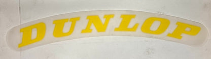 Qty 2 Dunlop Motorcycle Tire Lettering Yellow Stickers New Genuine