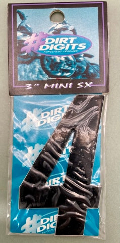 Dirt Digits SX33B-4 Mini SX  3"Black #4, Pk of 3 New Genuine