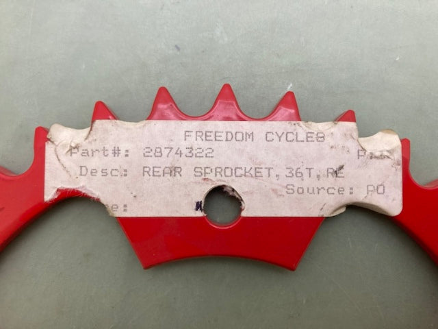 Polaris 2874322 Red Sprocket 36T New Replaces