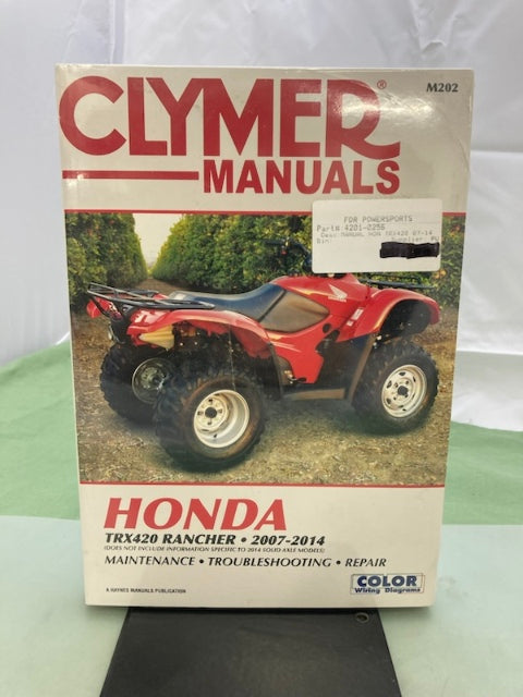 Clymer M202 Honda TRX420 Rancher Service Manual '07-'14 New Genuine