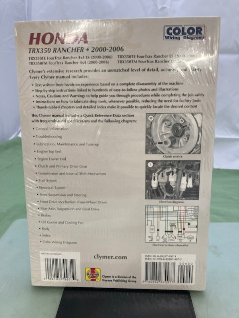 Clymer M200-2 Honda TRX350 Rancher Service Manual '00-'06 New Genuine