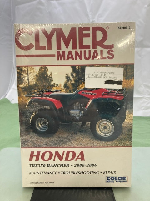 Clymer M200-2 Honda TRX350 Rancher Service Manual '00-'06 New Genuine