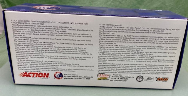 Action 1:24 Dale Earnhardt #3 GM Goodwrench Service Plus Wrangler Jeans New
