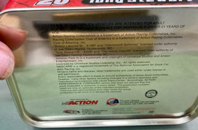 Action/Revell 2-1:64 Jurassic Park III Tin Set Bobby Labonte And Tony Stewart New