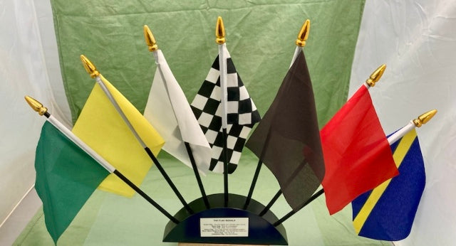 Hunter 7-Piece NASCAR Desk Flag Set Racing Signal Flags with Base