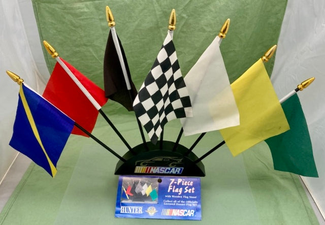 Hunter 7-Piece NASCAR Desk Flag Set Racing Signal Flags with Base