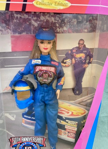 Mattel 20442 Barbie NASCAR Doll 50th Anniversary Collector Edition 1948-1998 New