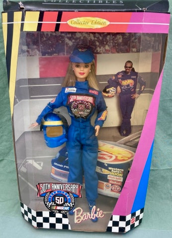 Mattel 20442 Barbie NASCAR Doll 50th Anniversary Collector Edition 1948-1998 New