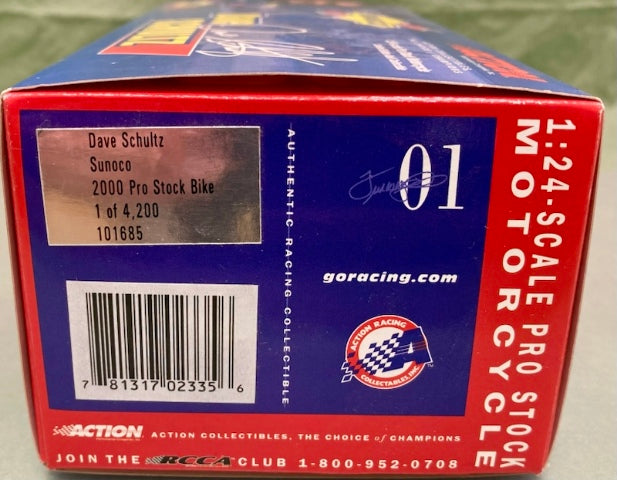 Action 1:24 Dave Schultz Sunoco 2000 Pro Stock Bike New