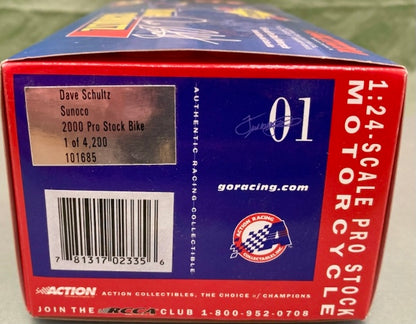 Action 1:24 Dave Schultz Sunoco 2000 Pro Stock Bike New