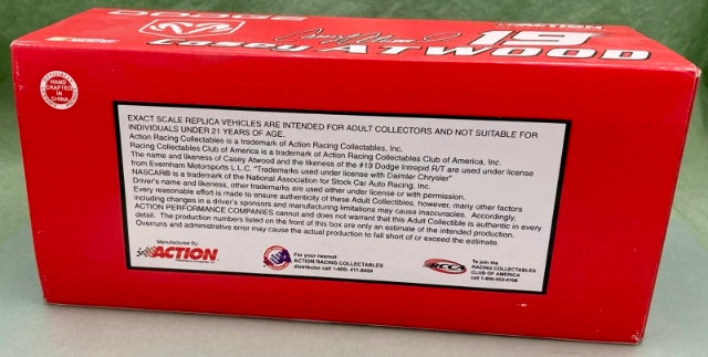 Action 1:24 Casey Atwood #19 Dodge 2001 Intrepid R/T New