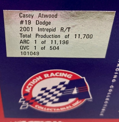 Action 1:24 Casey Atwood #19 Dodge 2001 Intrepid R/T New