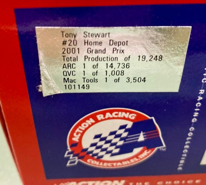 Action 1:24 Tony Stewart #20 Home Depot 2001 Grand Prix 101149 New