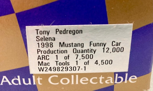 Action 1:24 Tony Pedregon Selena 1998 Mustang Funny Car New
