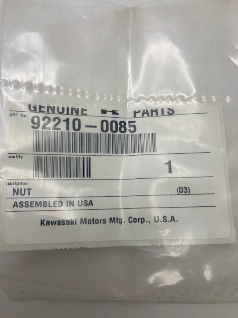 Kawasaki 92210-0085 Nut New genuine