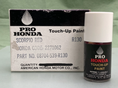 Honda 2271062 Scorpio Red Touch-Up Paint 08704-539-R130 New Genuine