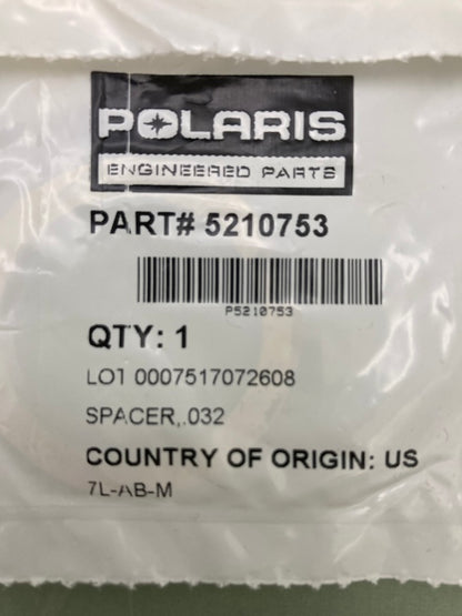 Qty 2 Polaris 5210753 Spacer .032 New Genuine