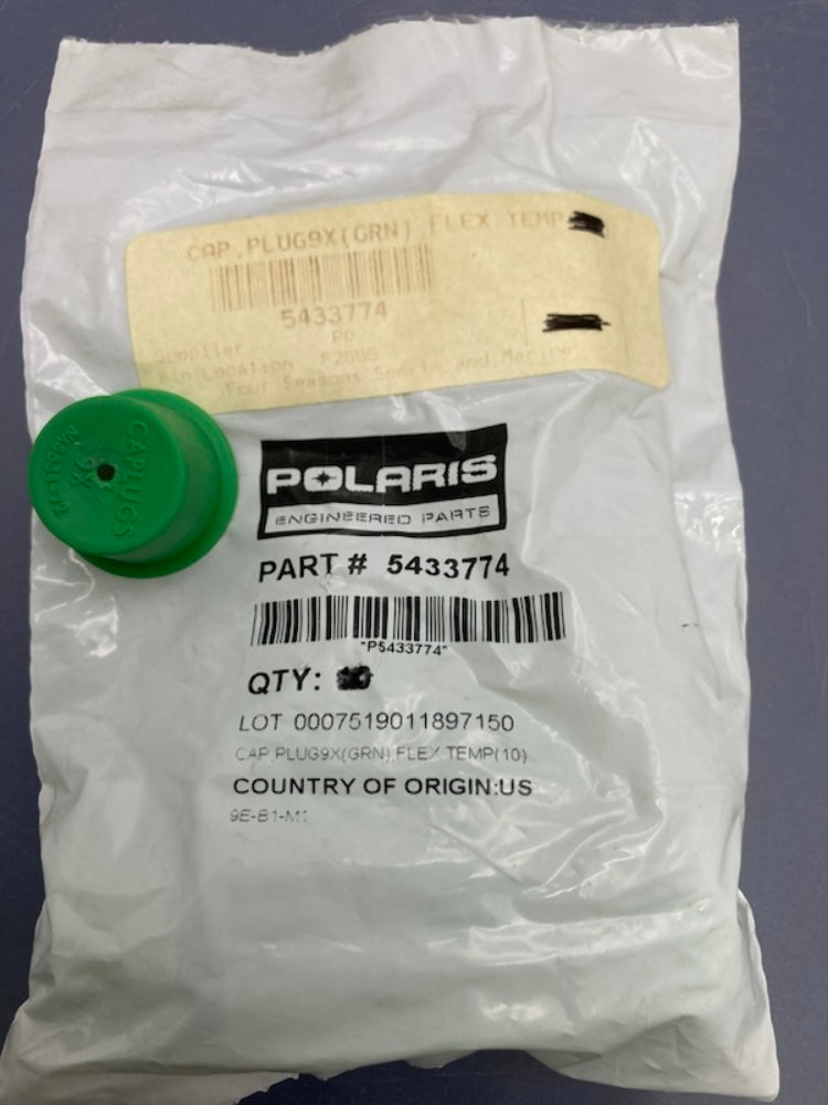 Qty 2 Polaris 2205308 Green Plug 9X Cap Flex Temp New Genuine