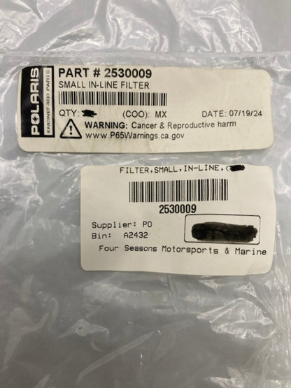 Qty 2 Polaris 2530009 Small In-Line Filter New Genuine
