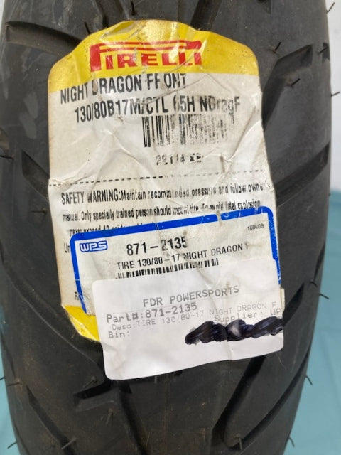 Pirelli 130/80B17 M/C TL 65H Night Dragon Front Tire New Genuine