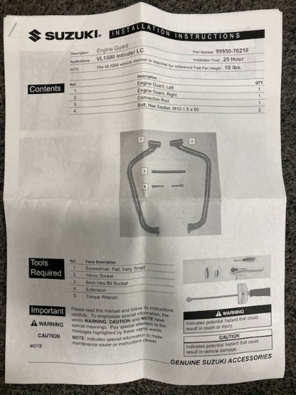 Suzuki 99950-70395 VL1500 Case Guards New Genuine