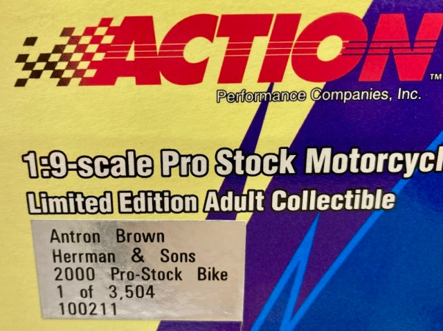 Action 1:9 Antron Brown Herrman & Son NFL Team 23 2000 Pro-Stock Bike New
