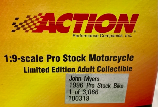 Action 1:9 John Myers 1996 Pro Stock Bike New