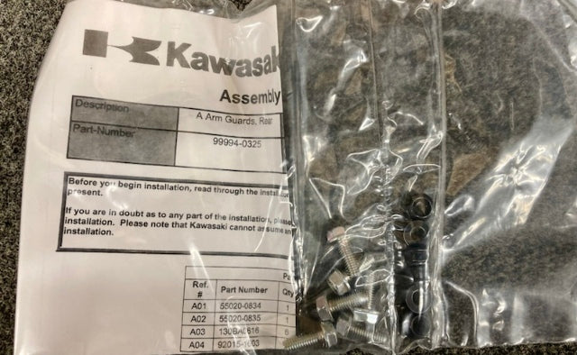 Kawasaki 99994-0325 A Arm Guard Plates New Genuine