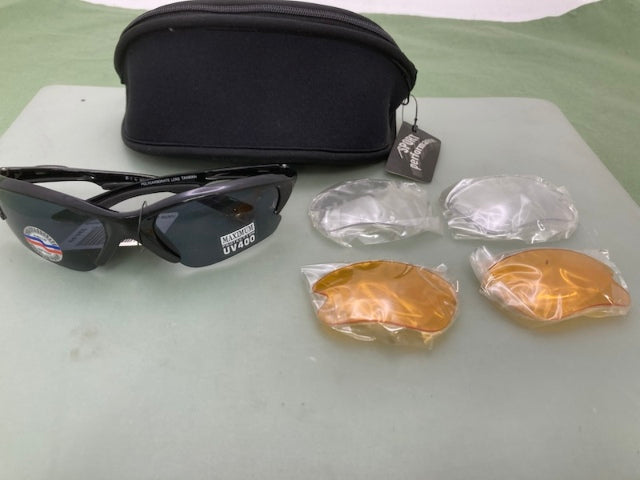 Sport Performance Motorcycle Glasses with Replacement Lenses New Genuine