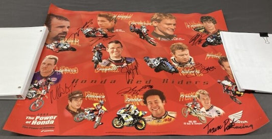 Red Riders 2003 Team Honda Poster With Signatures 21"x 28" Genuine