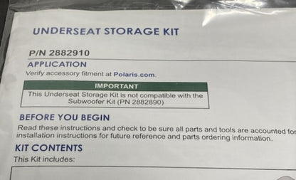 Polaris 2882910 K-Accy, Storage, Underseat, Zs Kit New Genuine