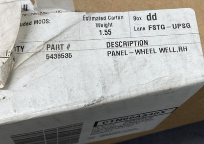 Polaris 5436535 Panel, Wheel, Well, Rh New Genuine