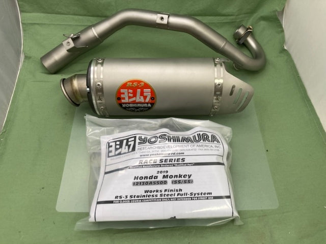 Yoshimura 12130A5500 MONKEY 19-26 Race RS-3 Stainless Full Exhaust New Genuine