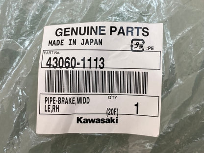 Kawasaki 43060-1113 Pipe-Brake, Middle, Rh New Genuine