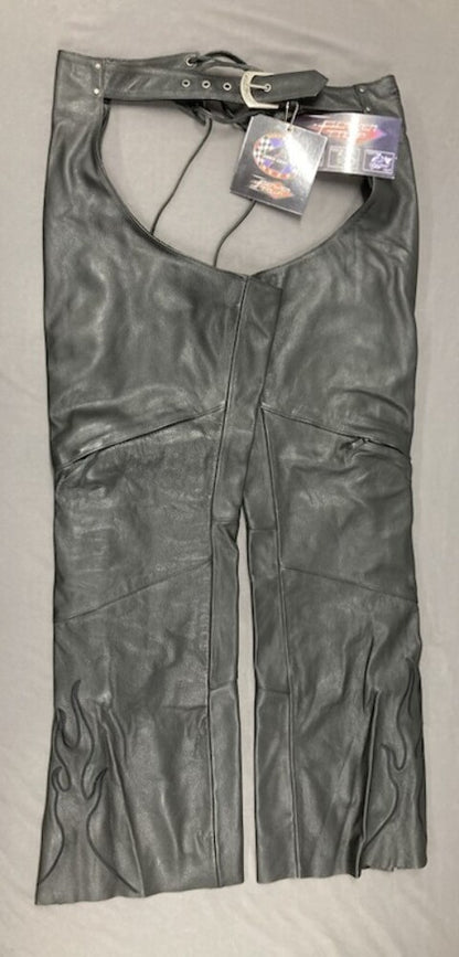 Power Trip 544-0002 Womens Large Power Glide Chaps Black New Genuine