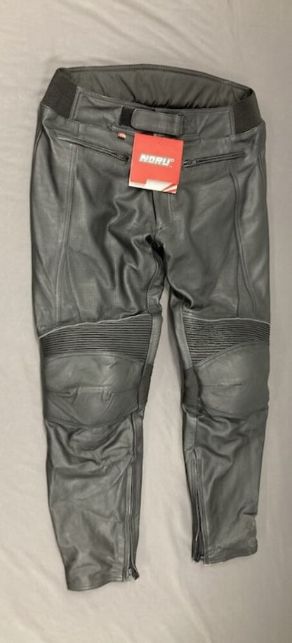 Noru 7356210538 Kuro Men's Size 38 Leather Knee Pad Pants Black New Genuine