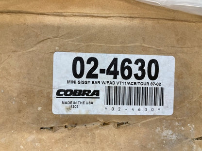 Cobra 02-4630 Mini Sissy Bar W/Pad VT11/Ace/Tour '87-02 New Genuine