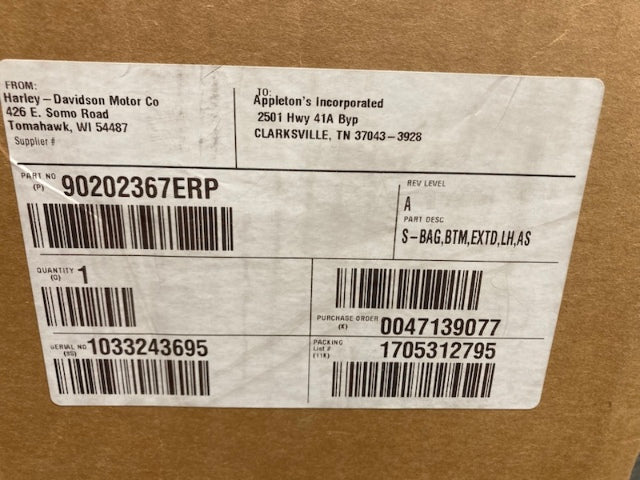 Harley-Davidson 90202367ERP Extended/Stretched Saddlebag Bottom New Genuine