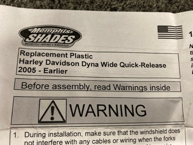 Memphis Shades 2310-0501 MEP6280 Windshield for Harley-Davidson New Genuine