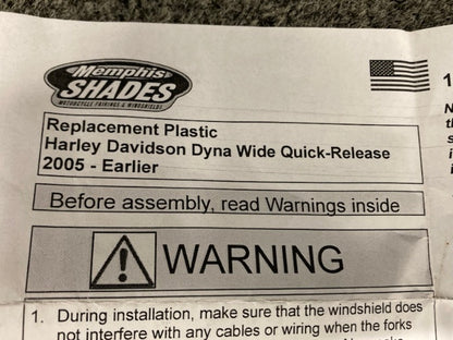 Memphis Shades 2310-0501 MEP6280 Windshield for Harley-Davidson New Genuine