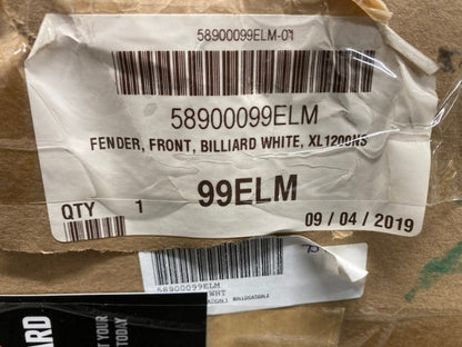 Harley-Davidson 58900099ELM Front Fender Billiard White XL1200NS New Genuine
