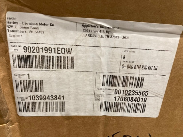 Harley-Davidson 90201991EOW LH Saddlebag Bottom Stiletto Red New Genuine
