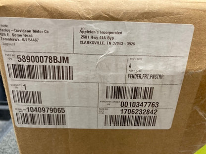 Harley-Davidson 58900078BJM Front Fender Black w/ Silver Stripe New Genuine