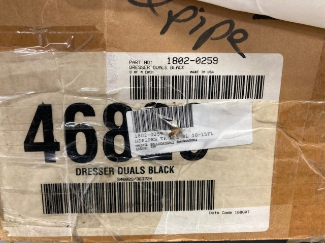 Vance and Hines 1802-0259 Dresser Duals Head Pipes Black for HD New Genuine