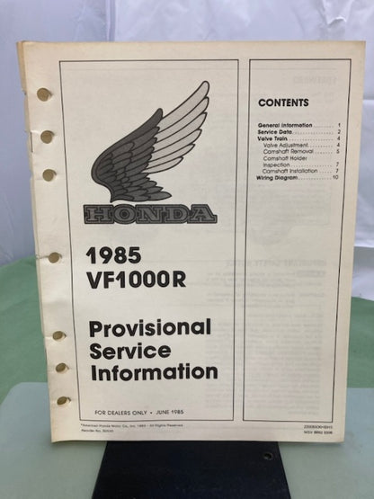 Honda 61MJ401 VF1000R Service Manual '85-'86 Genuine
