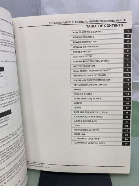 Honda 61MKC00 GL1800/D/DA GL1800B/BD Gold Wing Tour Service Manual '18 Genuine