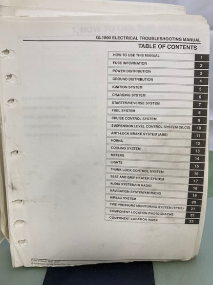 Honda 61MCA55 GL1800/A Gold Wing Service Manual & ETM '06-'10 Genuine