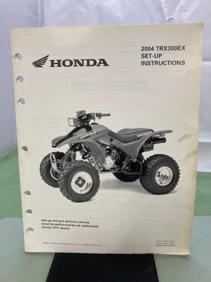 Honda 10077 TRX300EX Set-Up Instructions Manual '04 Genuine