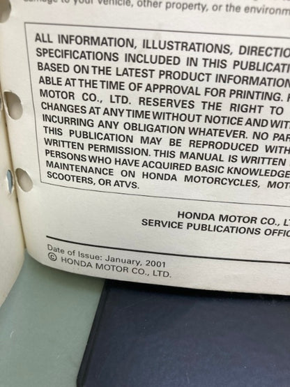 Honda 61HN603 TRX250EX Sportrax Service Manual '01-'05 Genuine