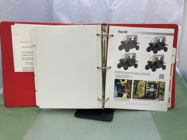 Honda Redbook 2015 Binder With Spec Sheets Genuine